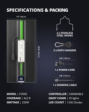 Load image into Gallery viewer, ViparSpectra® Updated P2000 250W Led Grow Light with Daisy Chain Function