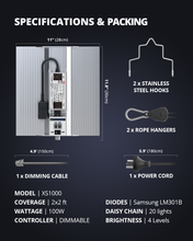 Load image into Gallery viewer, ViparSpectra® XS1000 Full Spectrum 100W Dimmable Led Grow Light Built with Samsung LM301B Diodes &amp; Mean Well Drive QB Version
