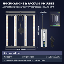 Load image into Gallery viewer, ViparSpectra 2024 KS3000E 320W LED Grow Light with Dimming Daisy Chain Function fit 90*90CM grow tent
